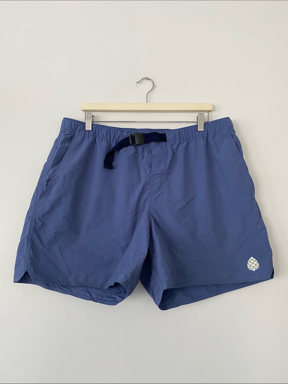 Stio Men's Goodwin Slate Blue Shorts Integrated Belt Sz XL Hiking Cadual